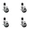 Service Caster 3.5'' Thermoplastic Rubber Swivel 1-7/8'' Expanding Stem Caster Set with Brake, 4PK SCC-EX20S3514-TPRB-TLB-178-4 - alternate 1